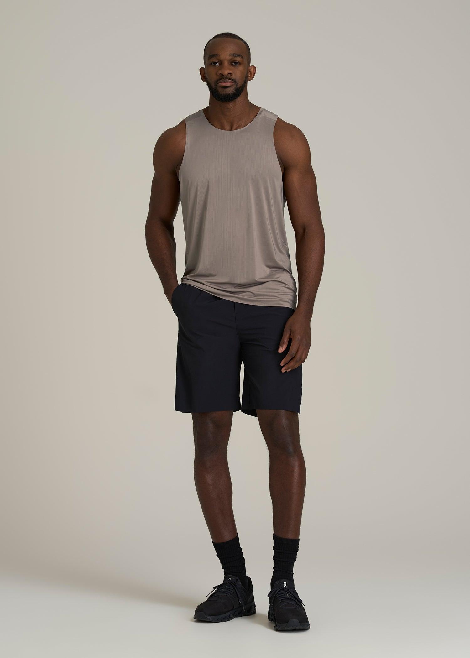 Perforated Training Singlet for Tall Men in Portobello Male Product Image