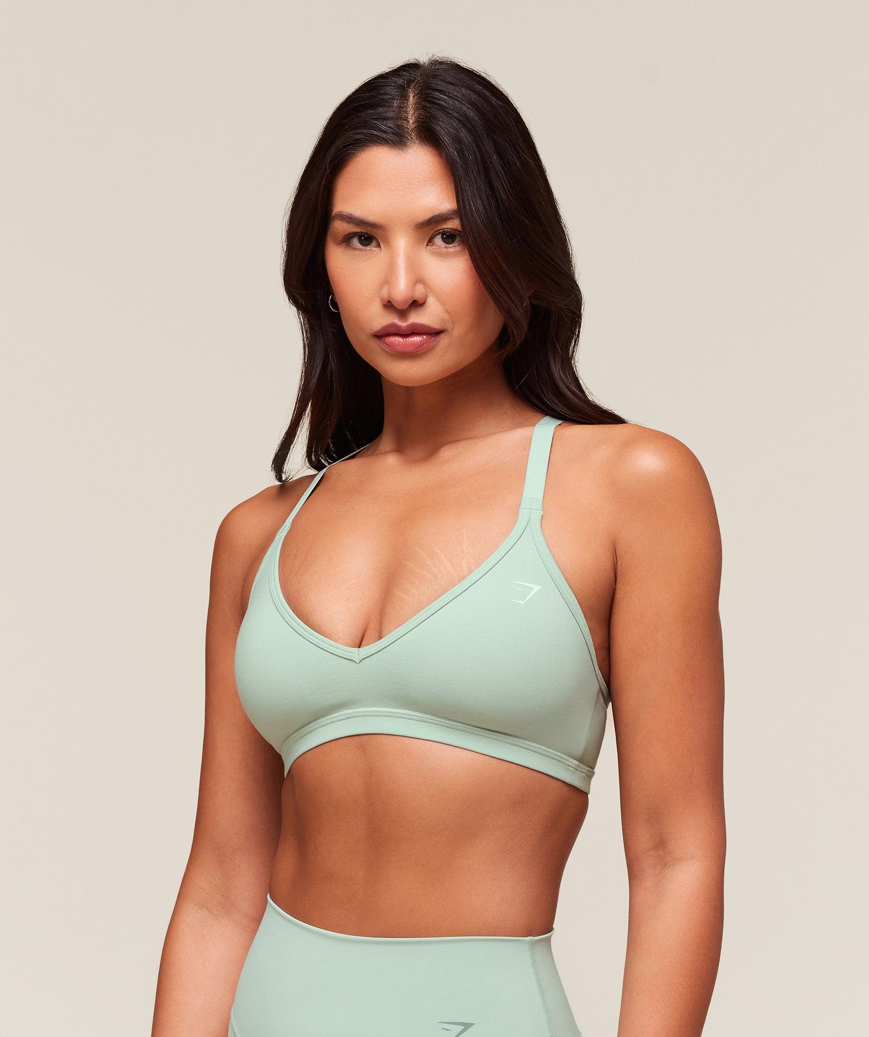 Gymshark Cotton Racerback Sports Bra - Morning Blue Female Product Image