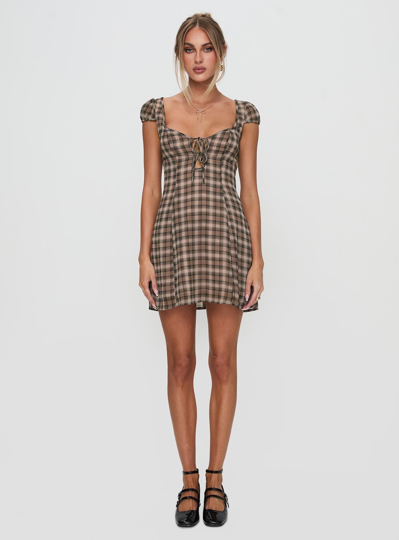 Alora Mini Dress Check Multi Product Image