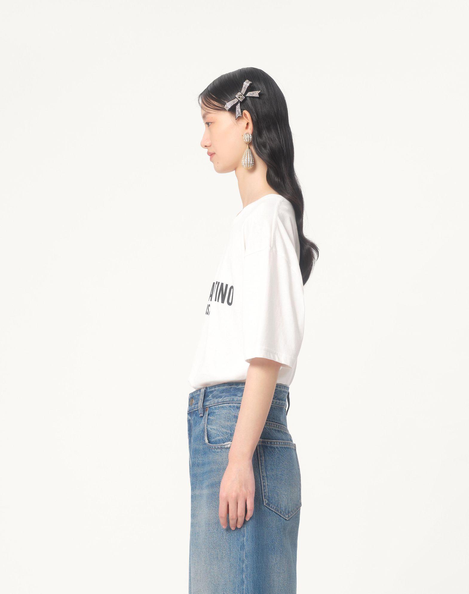 Jersey Cotton T-Shirt With Chez Valentino Print Product Image