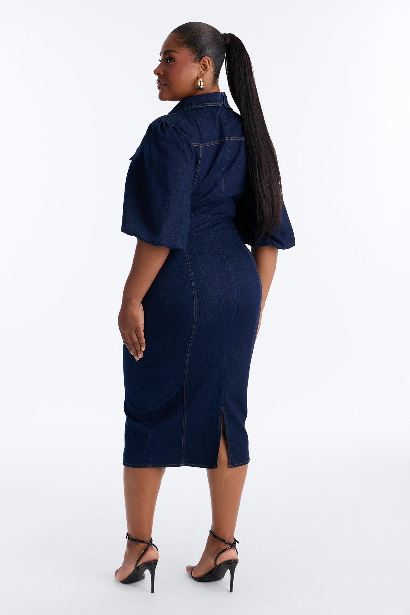 Haven Denim Midi Dress - Dark Wash Female Product Image