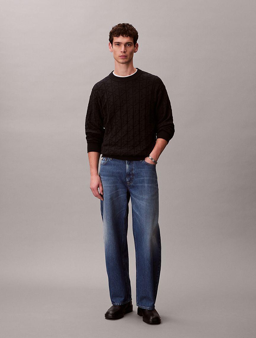 Allover Emblem Logo Ribbed Sweater Product Image