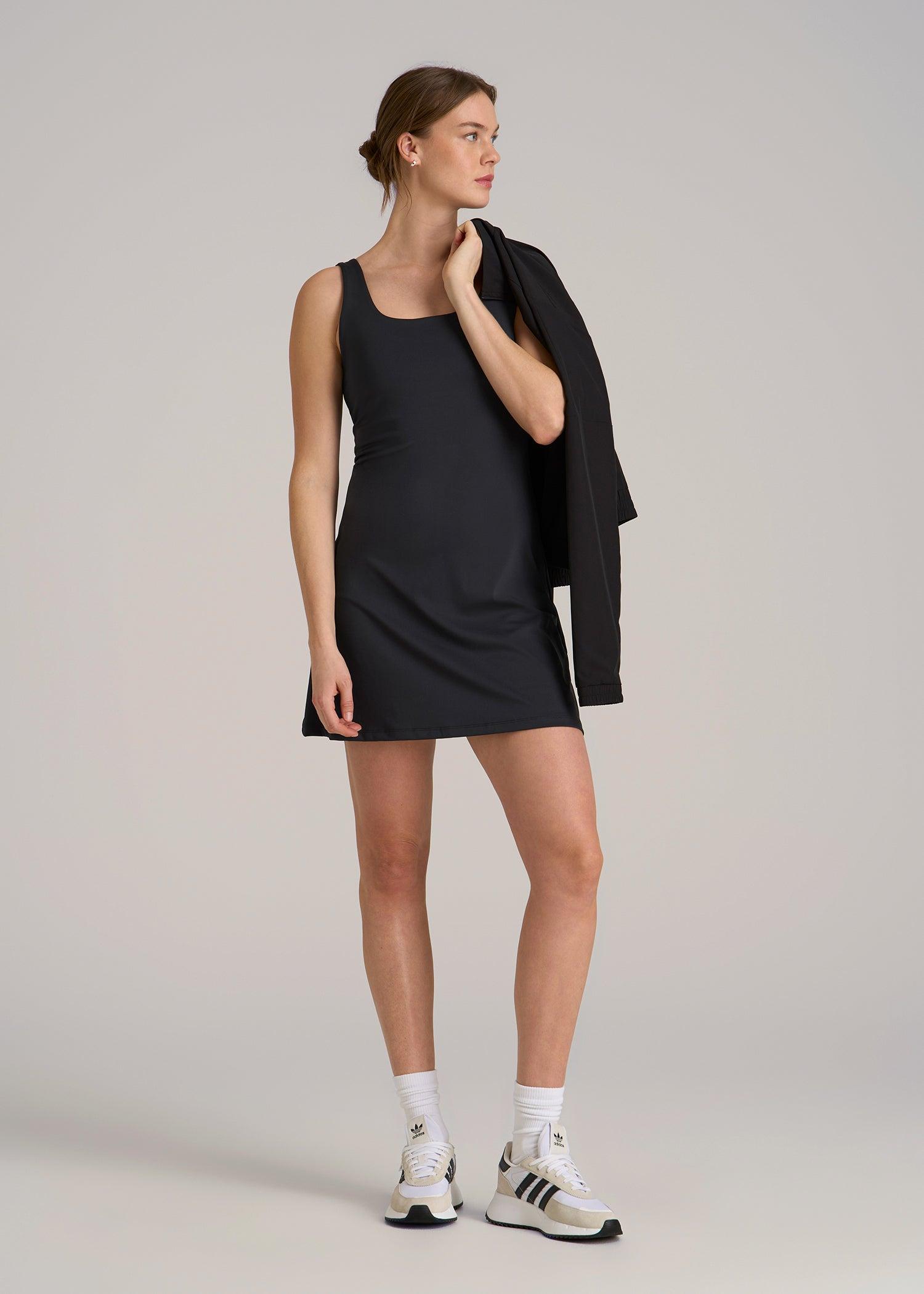 Active Dress with Shorts for Tall Women in Black Female Product Image