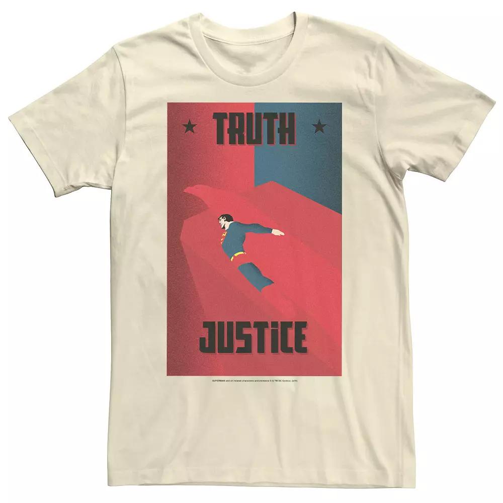 Men's DC Comics Superman Truth And Justice Deco Style Poster Graphic Tee,  Product Image