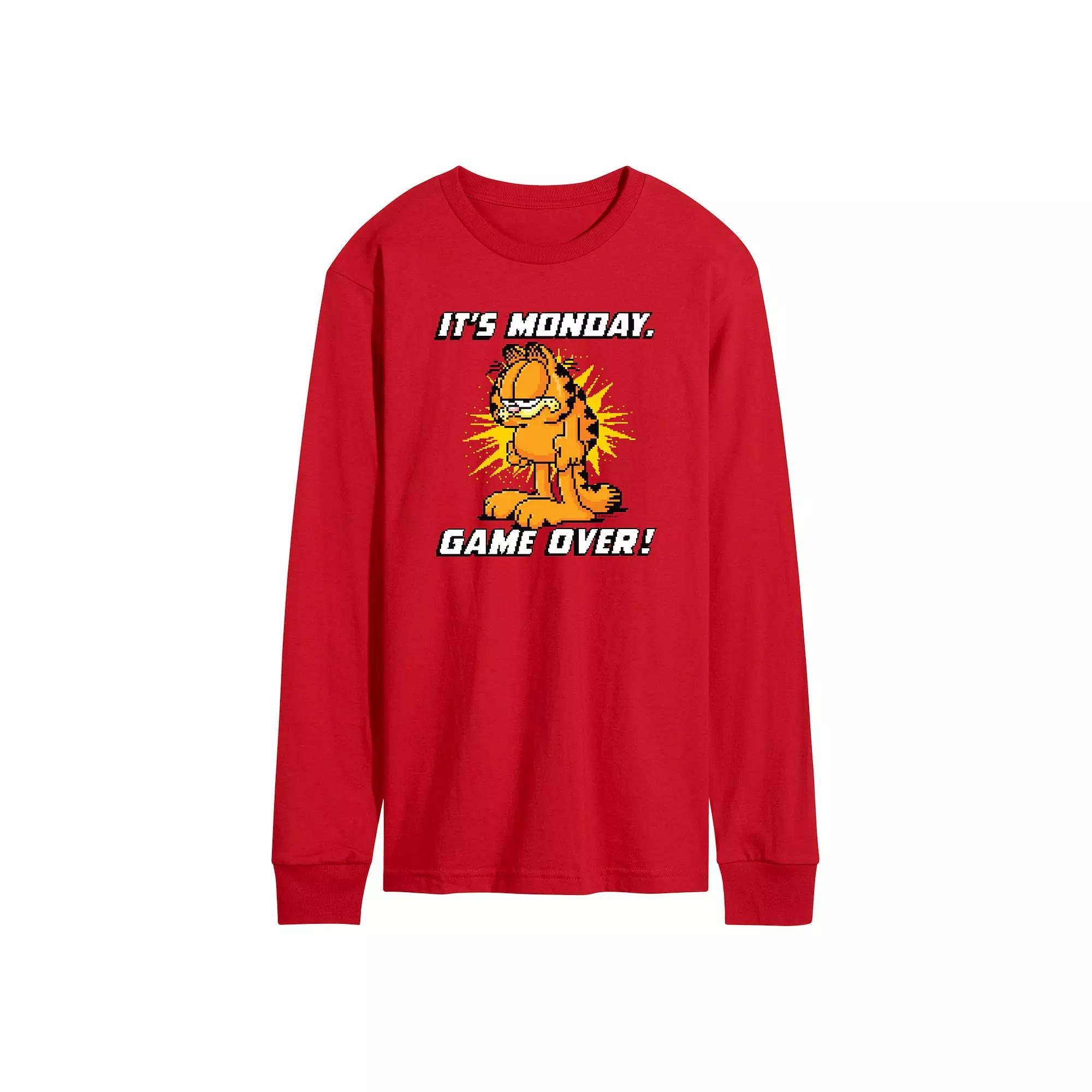 Men's Garfield It's Monday Long Sleeve Graphic Tee,  Product Image