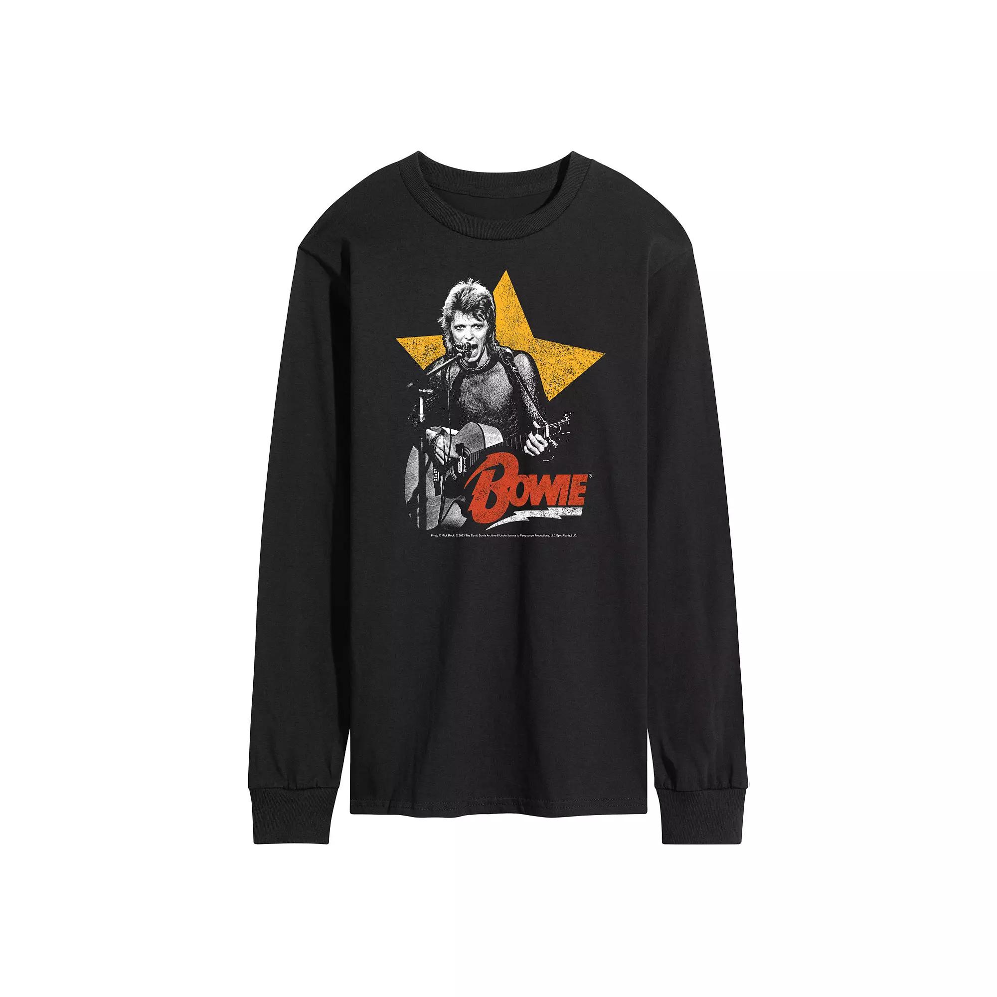 Men's David Bowie Guitar Long Sleeve Tee,  Product Image