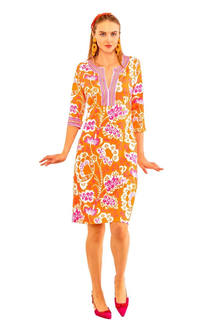 3/4 Slv V-Neck Dress Product Image