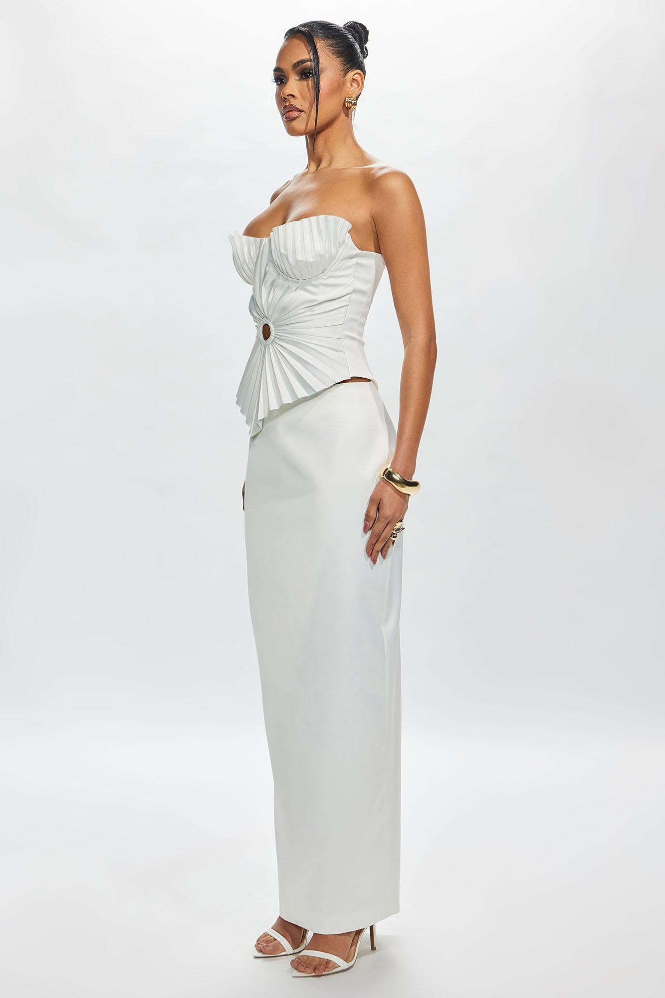Thalia Maxi Skirt - White Product Image