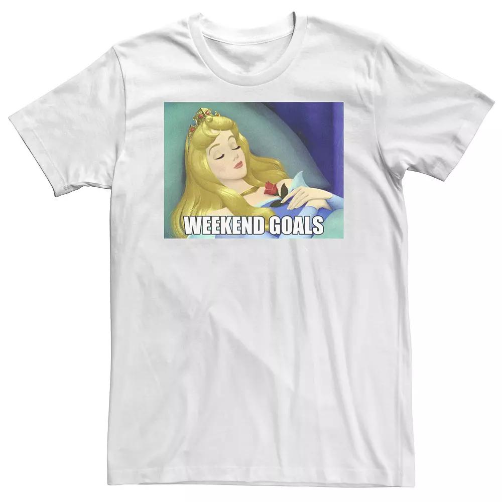 Big & Tall Disney Sleeping Beauty Aurora Weekend Goals Meme Tee, Men's,  Product Image