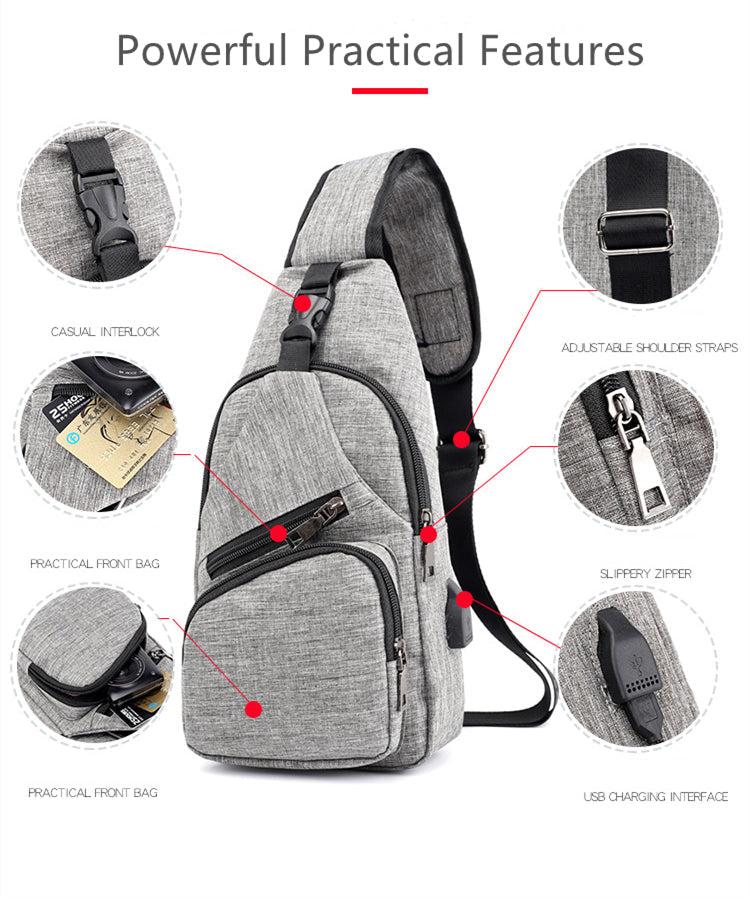 Lior Shoulder Crossbody Backpack With USB Cable Product Image