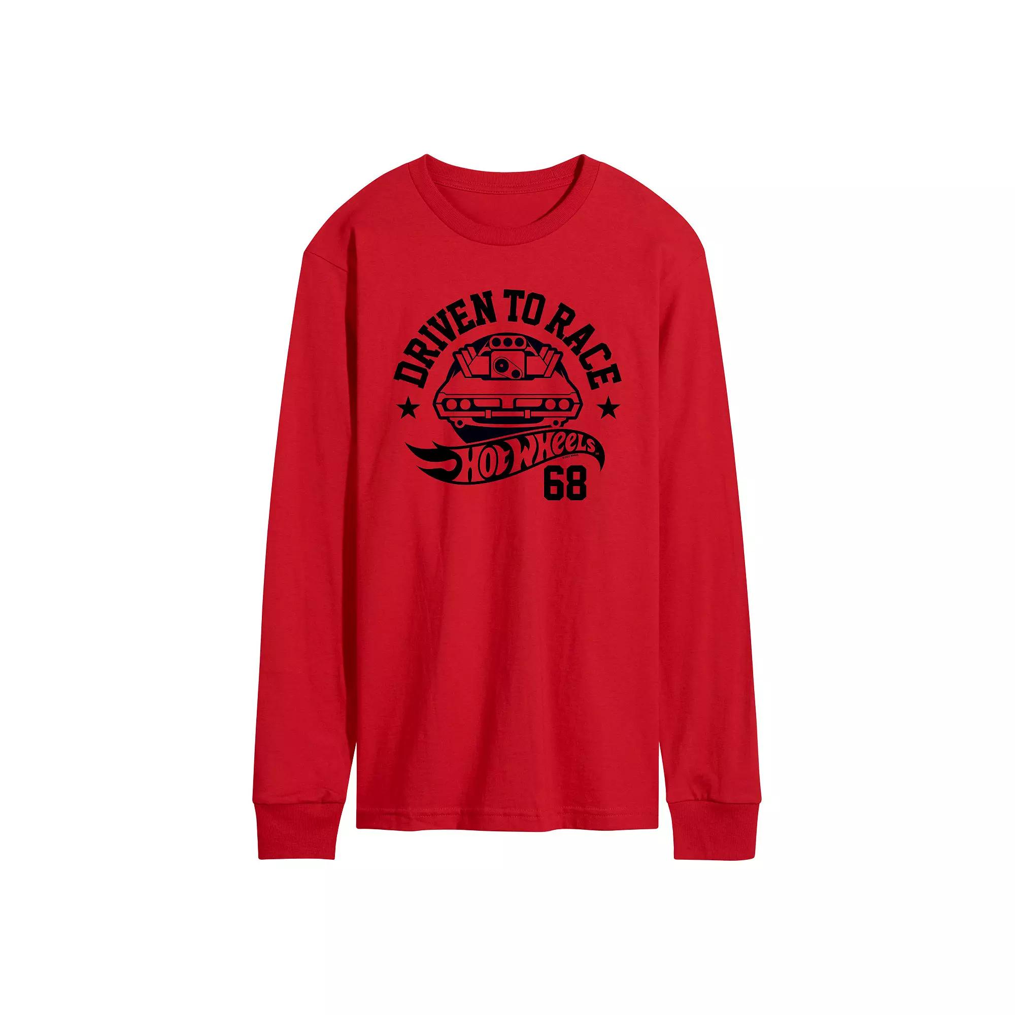 Men's Hot Wheels Driven To Race Long Sleeve Graphic Tee,  Product Image