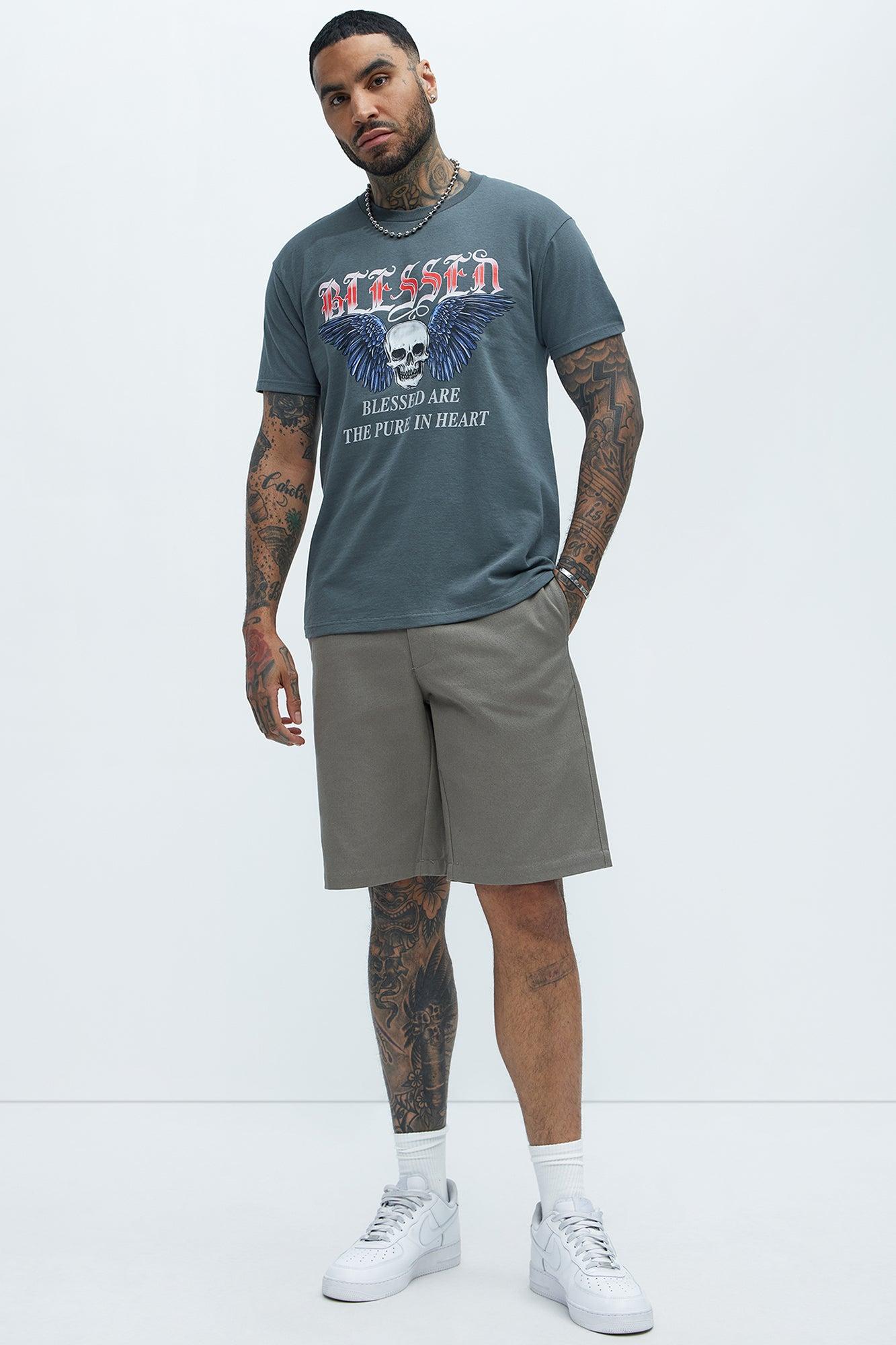 Blessed Wings Short Sleeve Tee - Charcoal Product Image