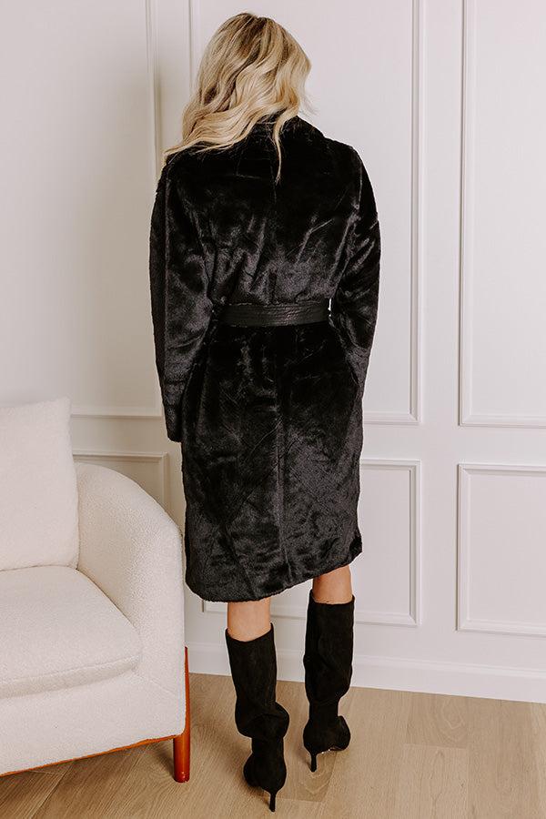 Warm Embrace Plush Coat In Black Product Image