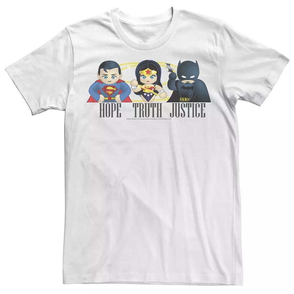Men's DC Fandome Justice League Hope Truth Justice Tee, Size: Small, White Product Image