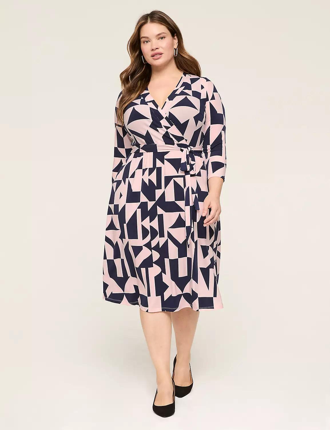 Faux-Wrap Jersey Dress Product Image