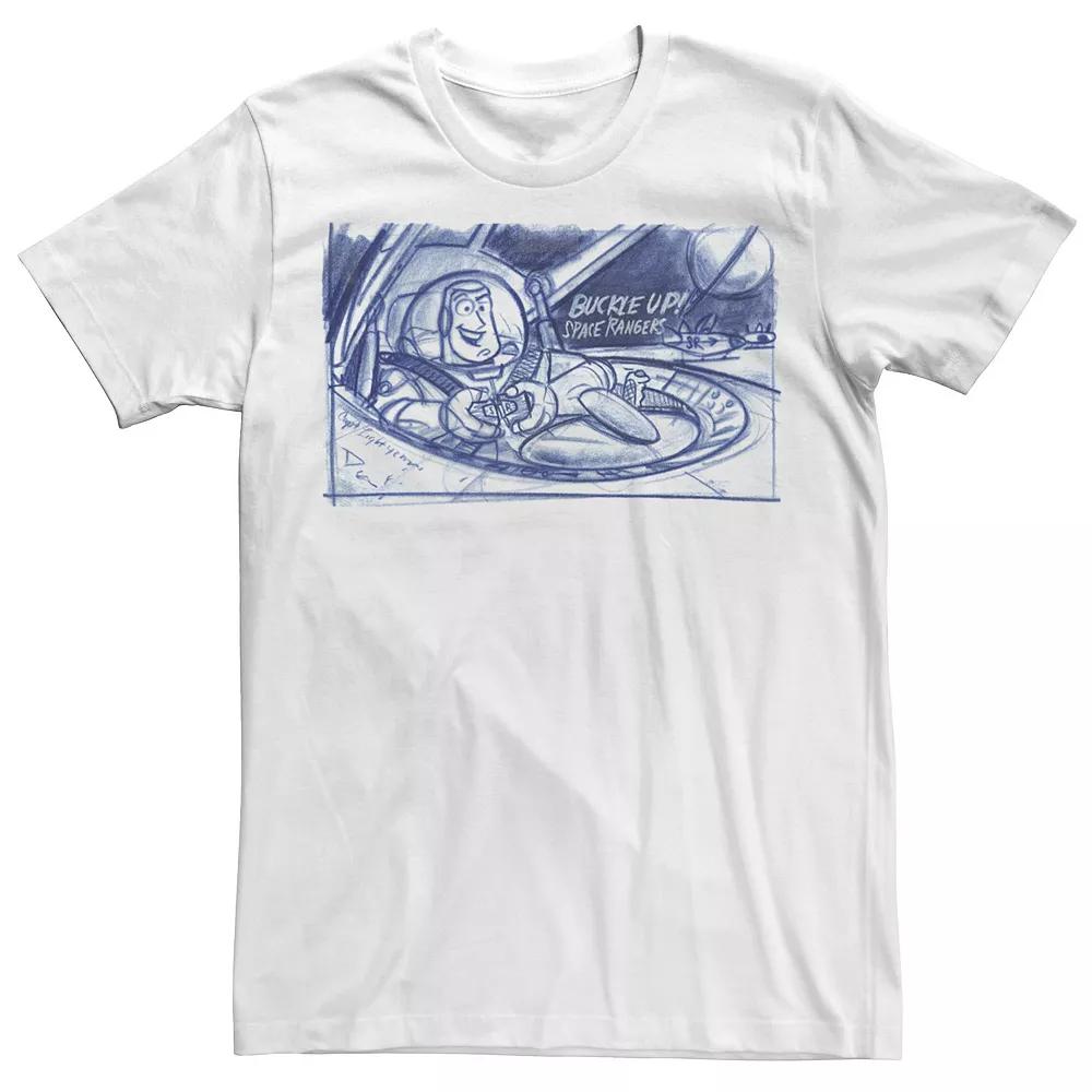 Disney / Pixar's Toy Story Buzz Lightyear Men's Buckle Up Sketch Tee,  Product Image