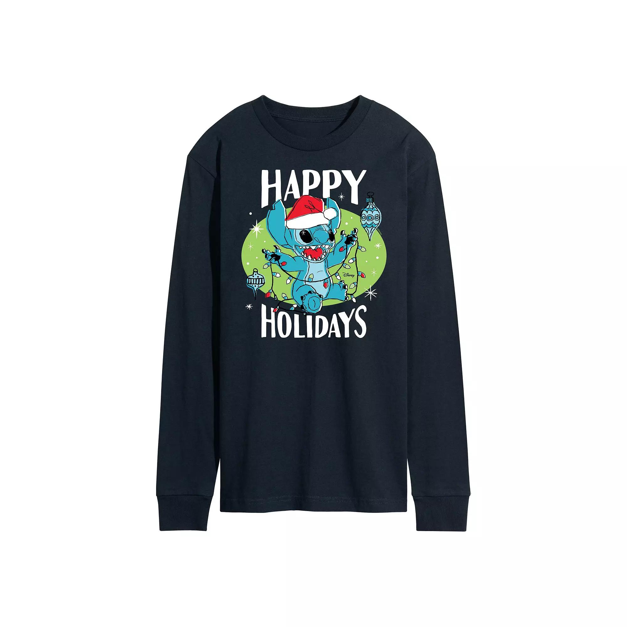 Disney's Lilo & Stitch Happy Holidays Tee, Men's,  Product Image