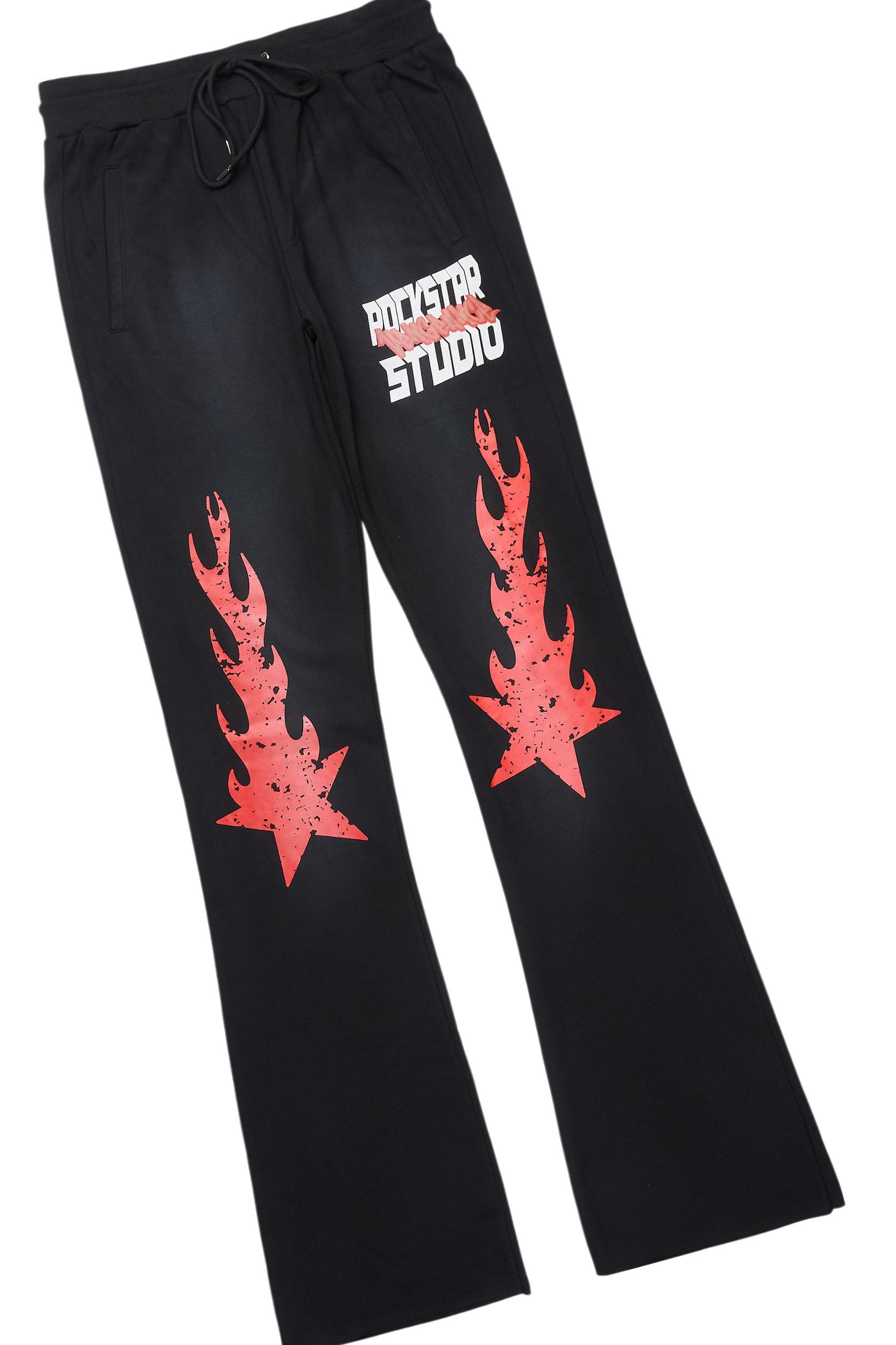 Garo Black T-Shirt/Baggy Stacked Track Set Male Product Image