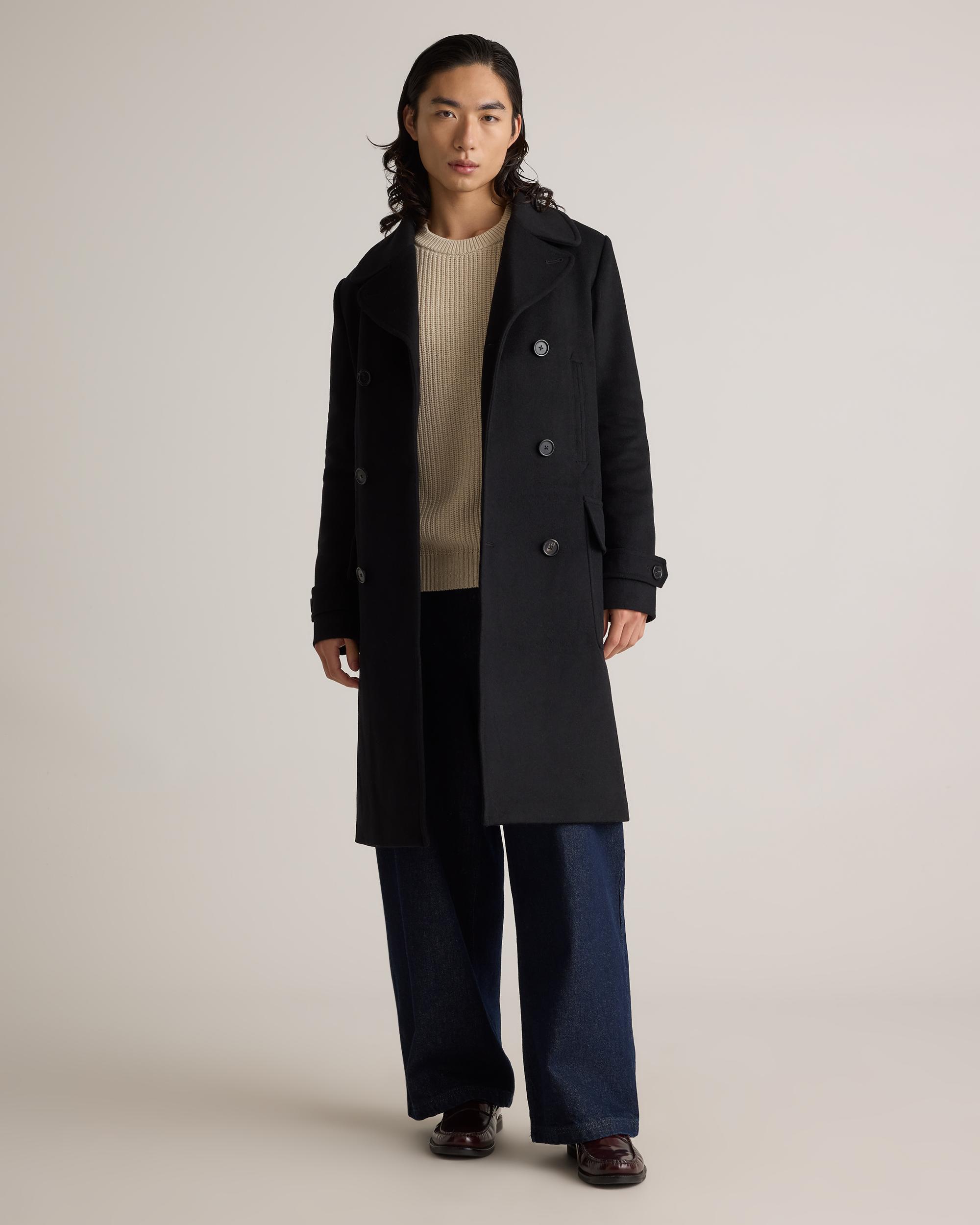 Quince | Men's Italian Wool Double-Breasted Officer Topcoat Wool/Nylon Product Image