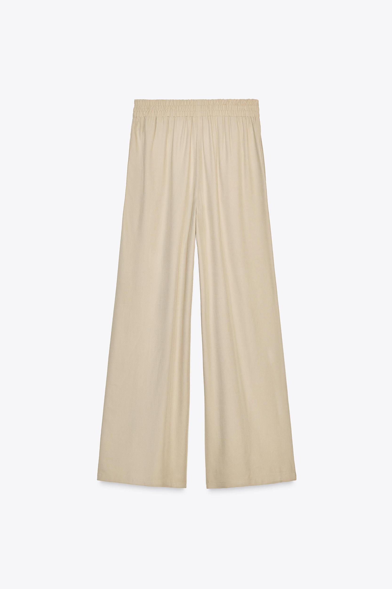 ELASTIC WAIST WIDE LEG PANTS Product Image