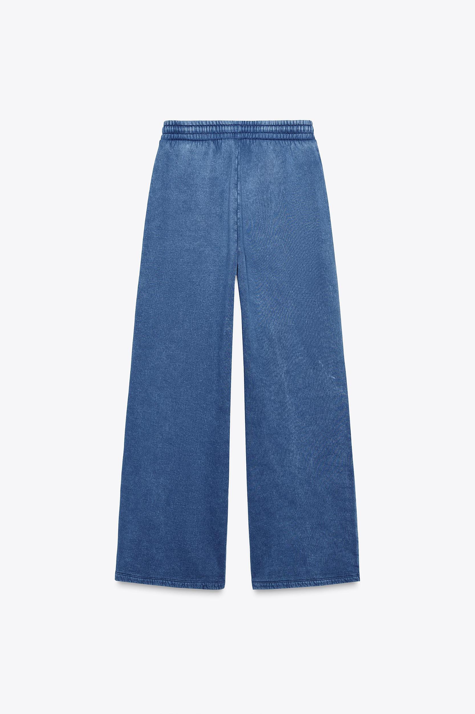 WASHED EFFECT TEXT DETAIL SWEATPANTS Product Image