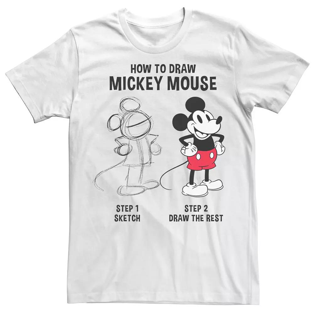 Disney's Mickey Mouse How to Draw Mickey Men's Tee,  Product Image