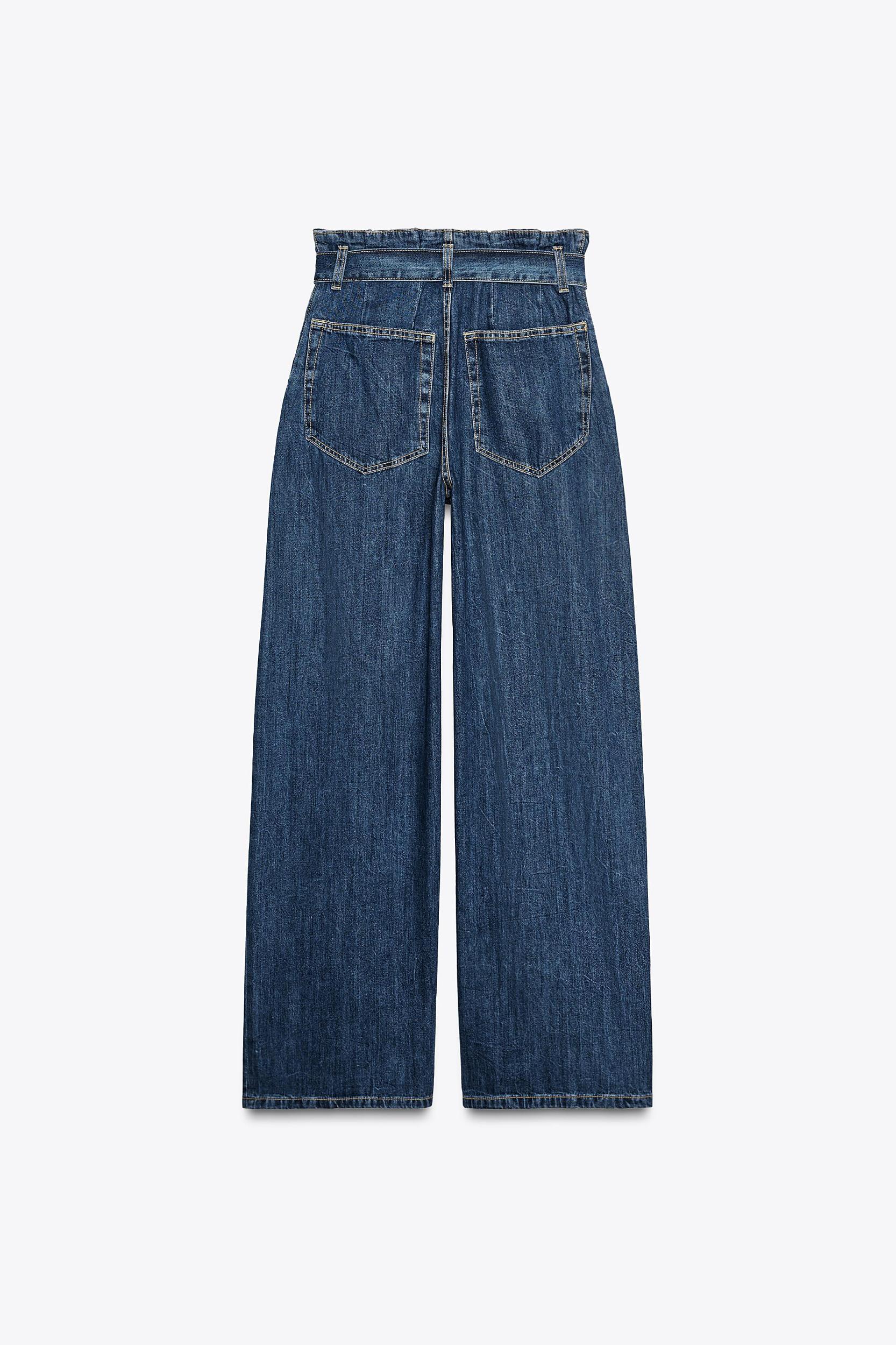 TRF HIGH-WAISTED PAPERBAG BELT JEANS Product Image