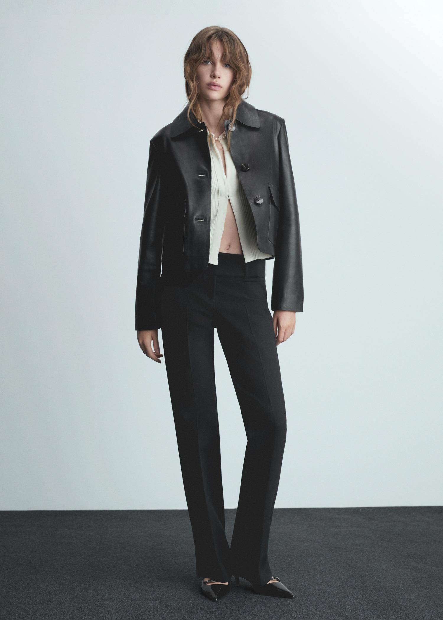 Low-rise flared pants - Women | MANGO USA Product Image