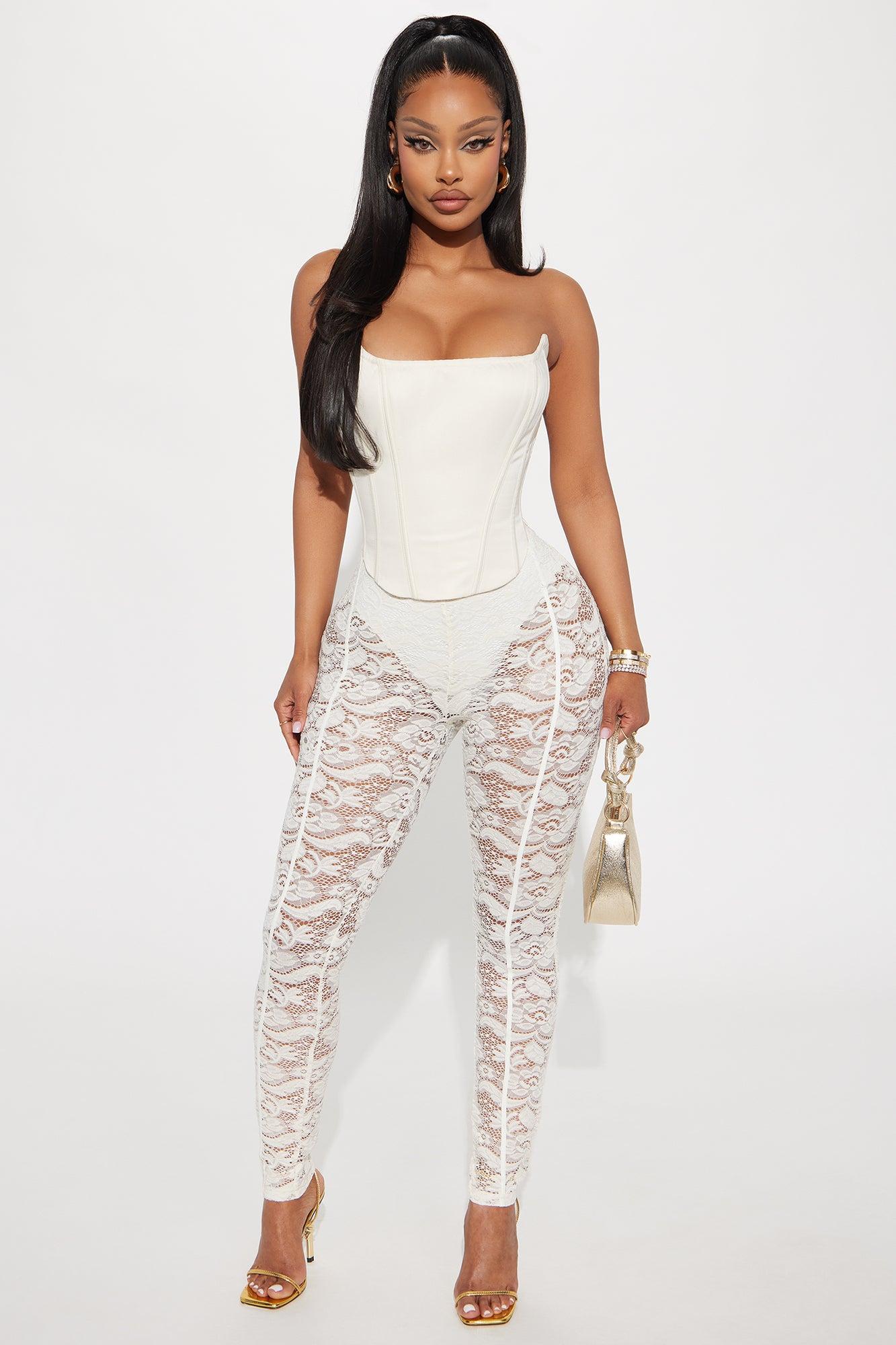 Not My Match Lace Legging - Cream Product Image