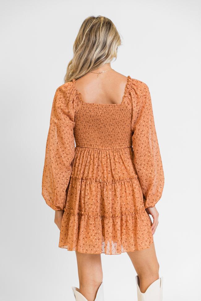 Next Time Brown Printed Mini Dress FINAL SALE Product Image