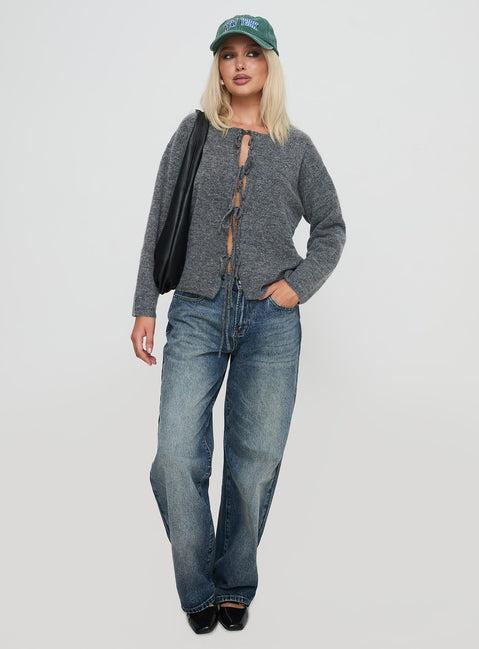 Frosty Knit Cardigan Grey Product Image