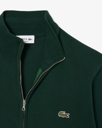 Zipped High Neck Cotton Sweater Product Image