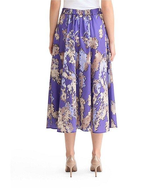 MISOOK Floral Printed Crepe De Chine A-Line Skirt Product Image