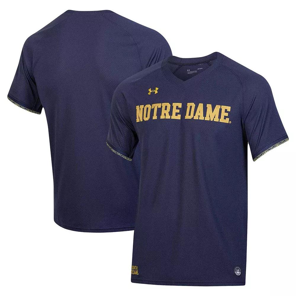 Men's Under Armour Navy Notre Dame Fighting Irish Replica Baseball Jersey, Size: Small, Blue Product Image