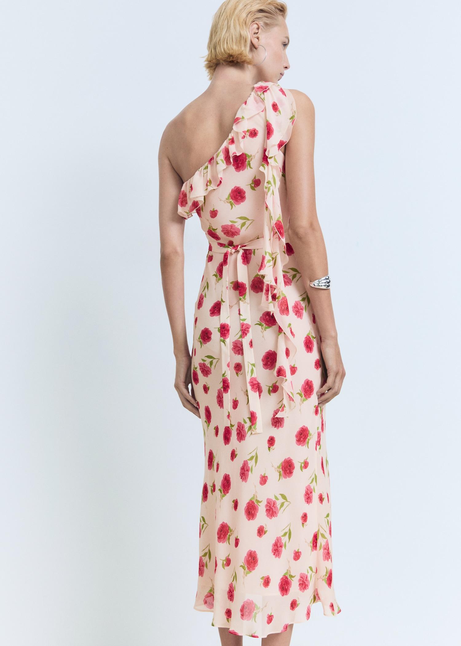 Floral ruffled dress - Women | MANGO USA Product Image