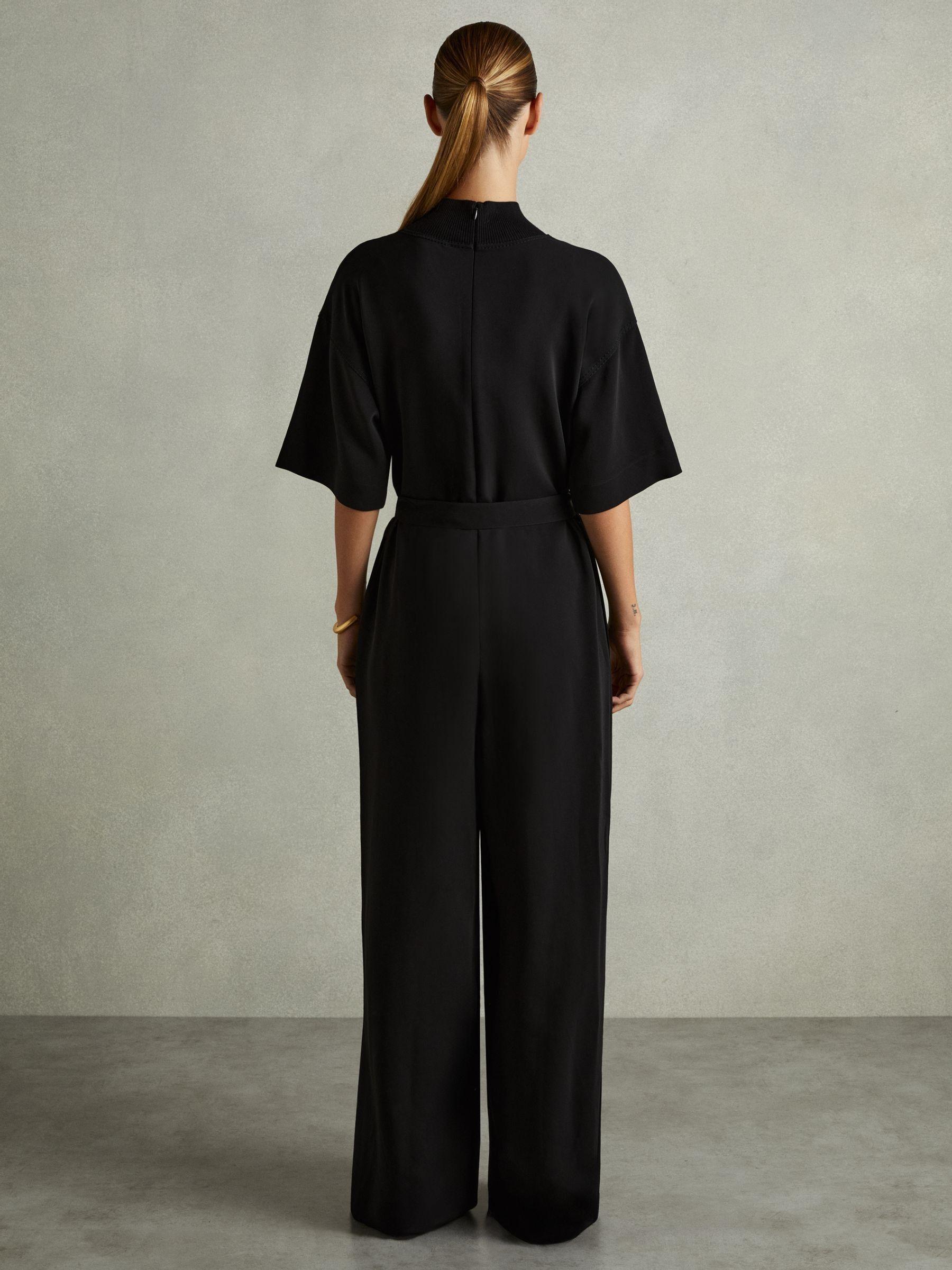 Topstitched-Cady Jumpsuit in Black Product Image