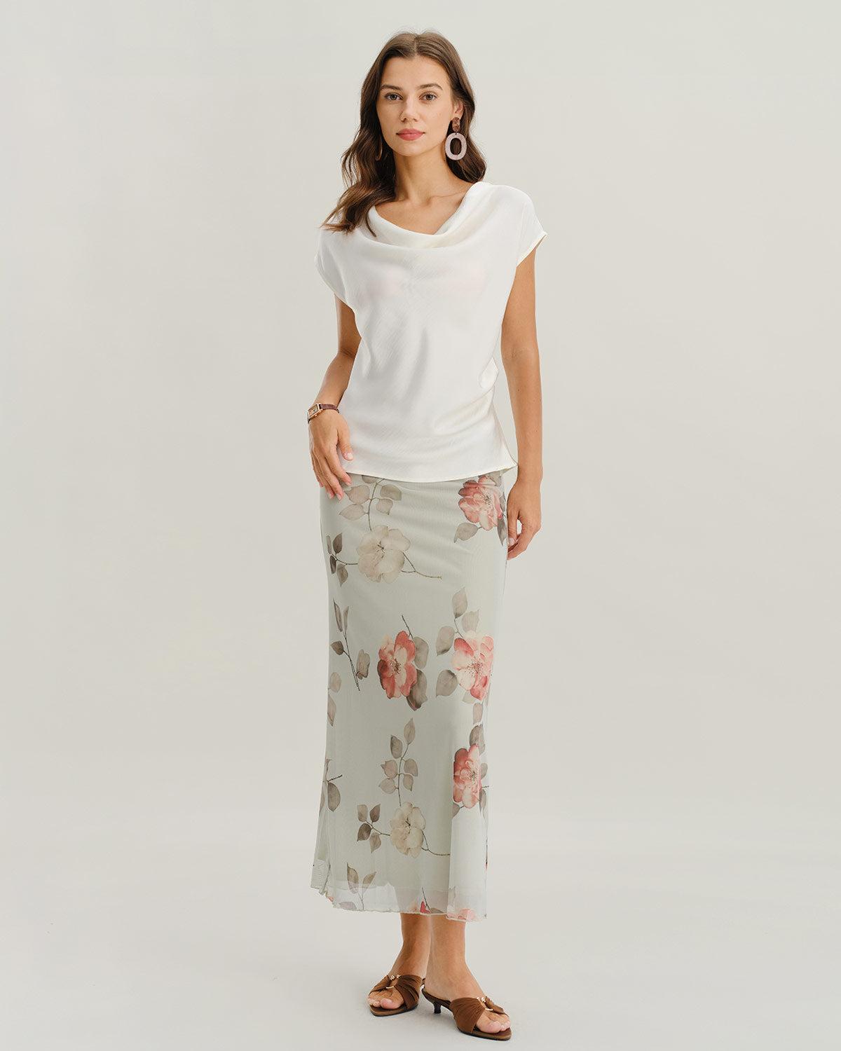 Apricot Cowl Neck Loose Tee Product Image