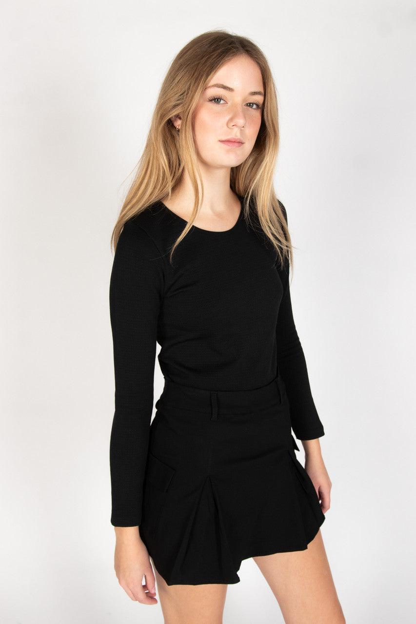 Black Pleated Cargo Skort Product Image