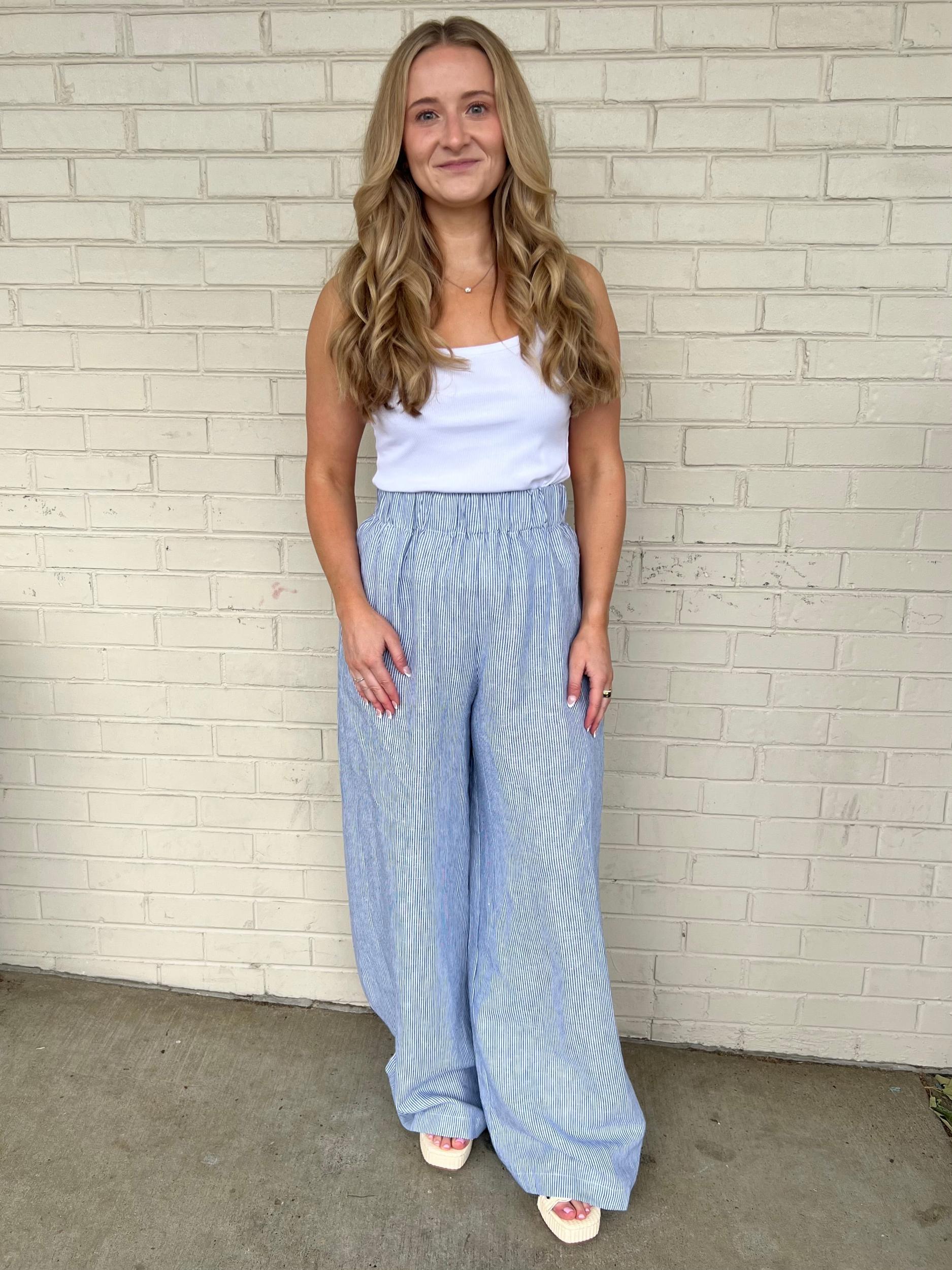 Kenny Striped Flare Wide Leg Pants Product Image