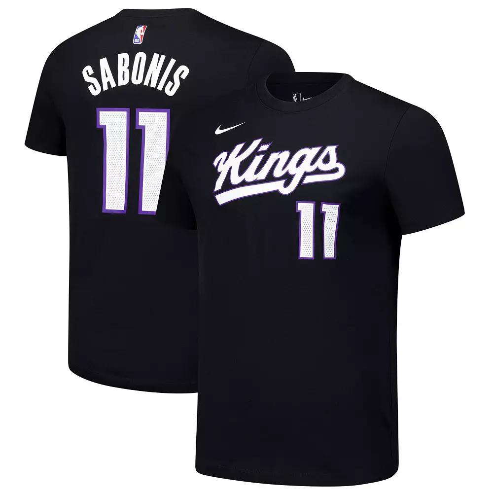 Men's Nike Domantas Sabonis Black Sacramento Kings Icon Edition Name & Number T-Shirt, Size: Small, Kng Black Product Image