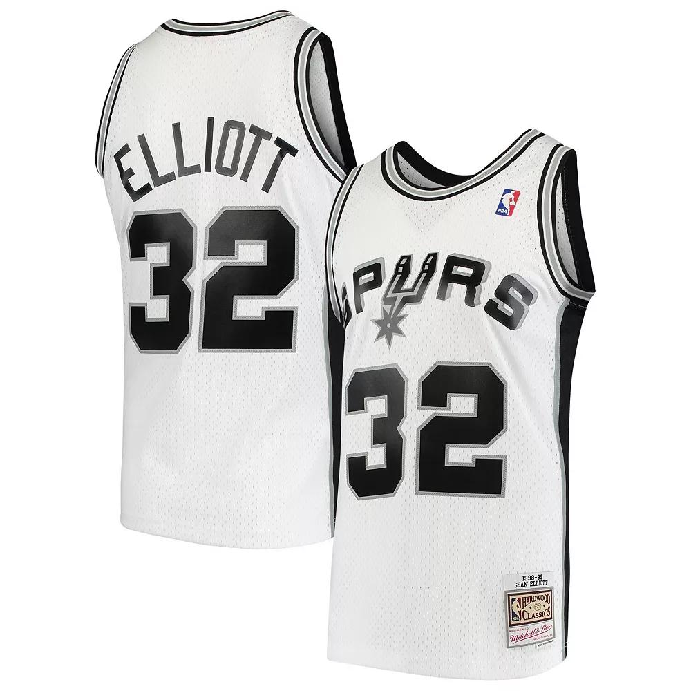 Men's Mitchell & Ness Sean Elliott White San Antonio Spurs 1998-99 Hardwood Classics Swingman Jersey, Size: Small Product Image