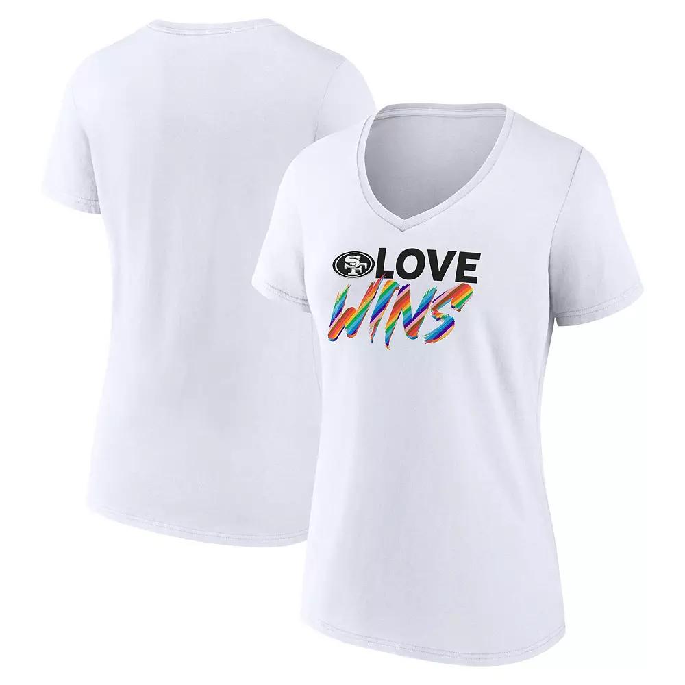 Women's Fanatics White San Francisco 49ers Love Wins V-Neck T-Shirt,  Product Image