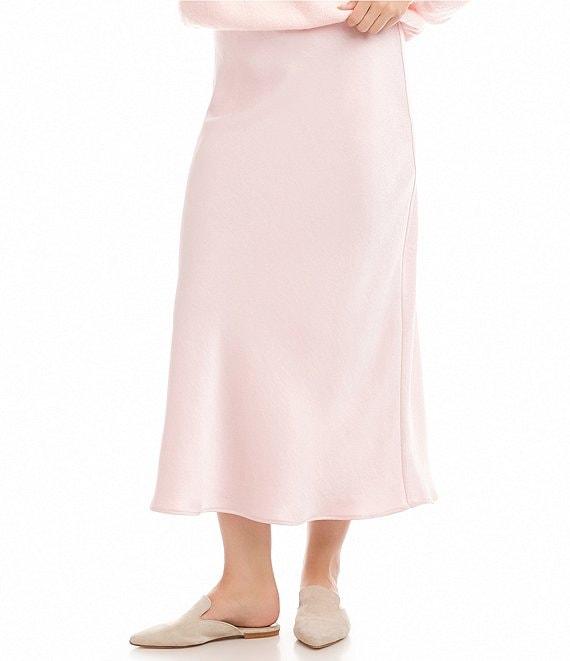 Karen Kane Satin Bias Cut Midi Skirt Product Image