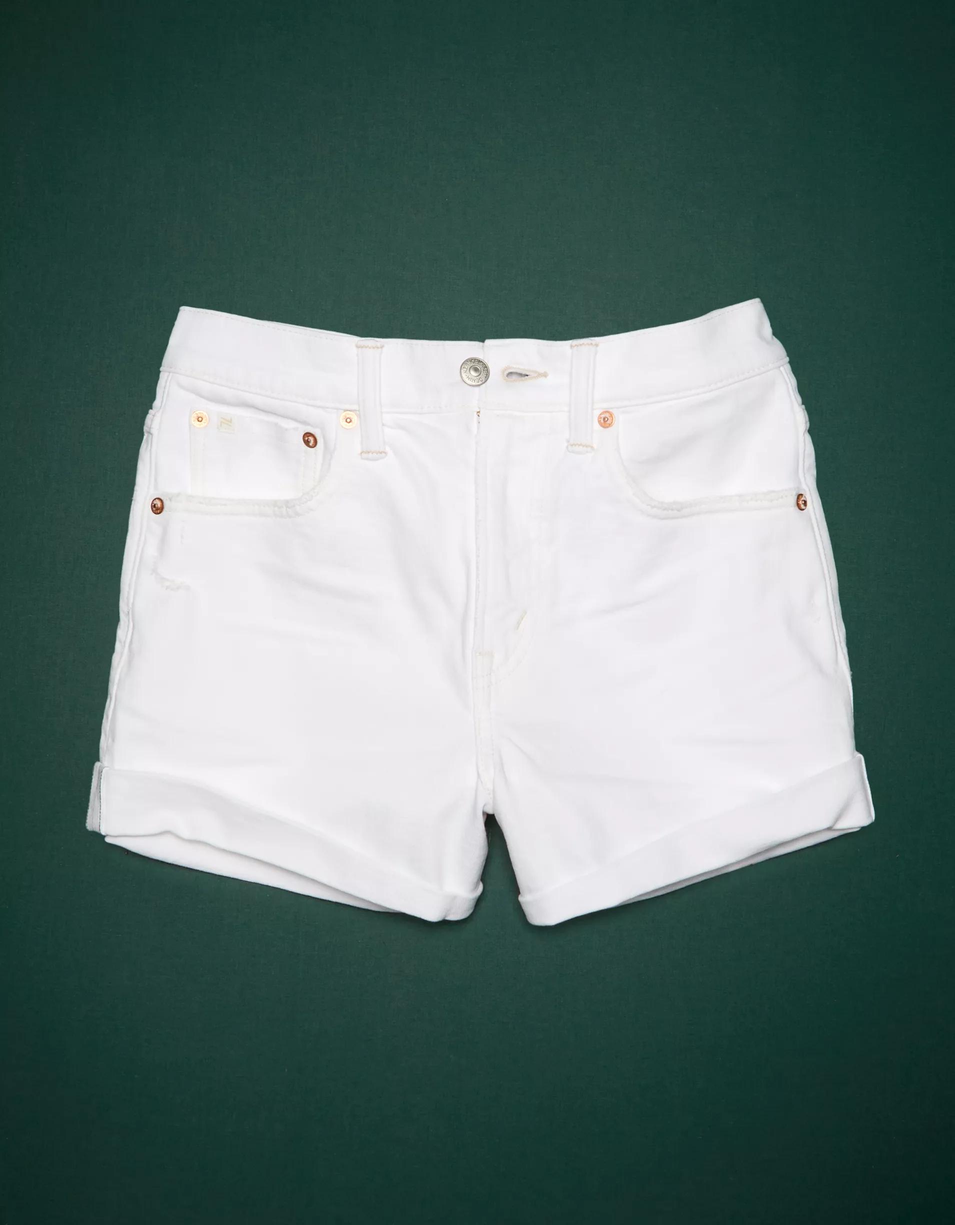 AE77 Premium High-Waisted Cut-Off Denim Short Product Image
