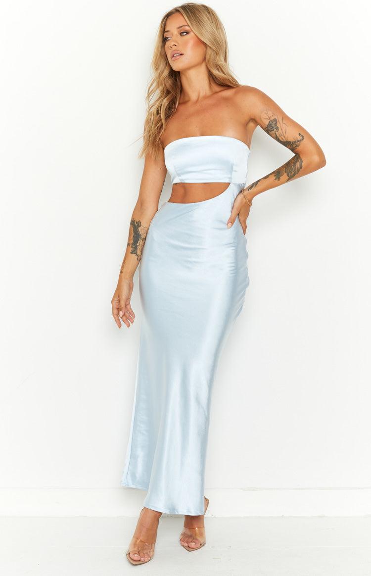 Blair Ice Blue Strapless Maxi Dress Product Image