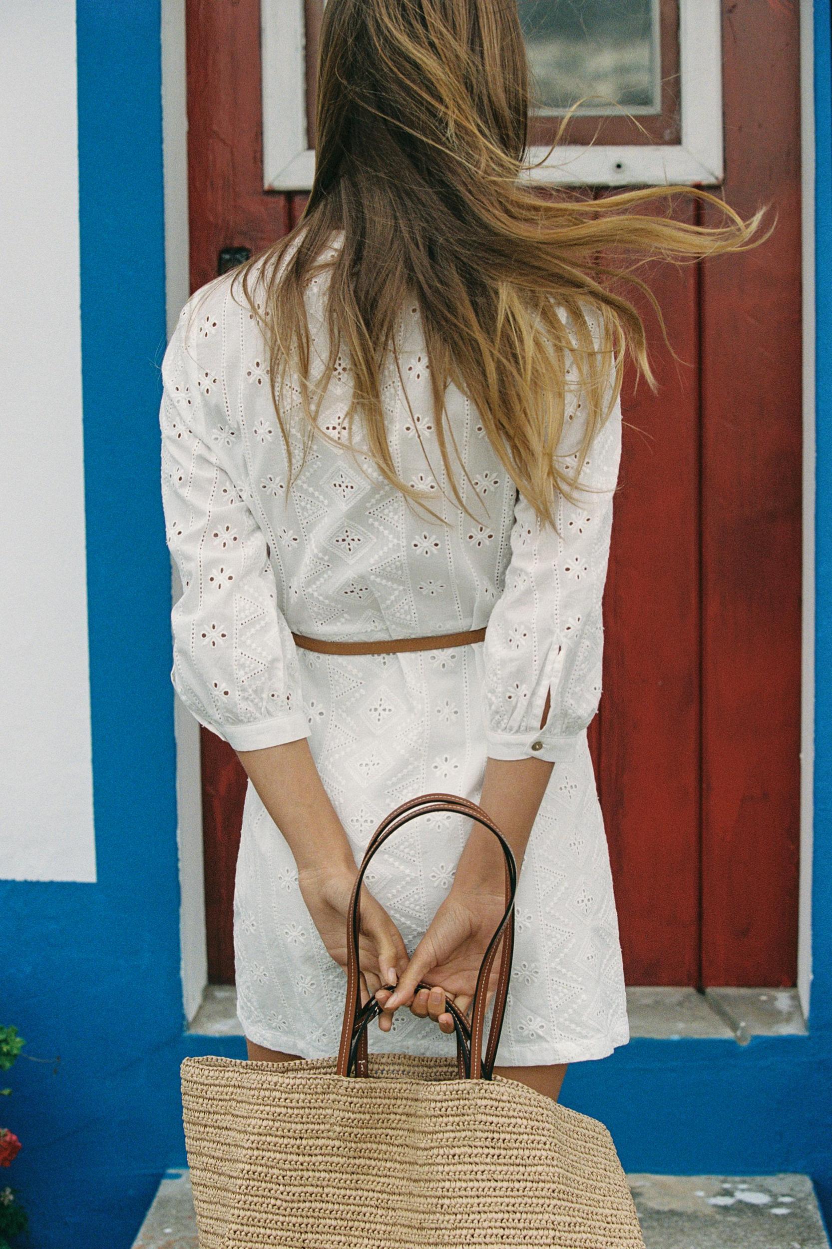 OPENWORK EMBROIDERED MINI DRESS Product Image