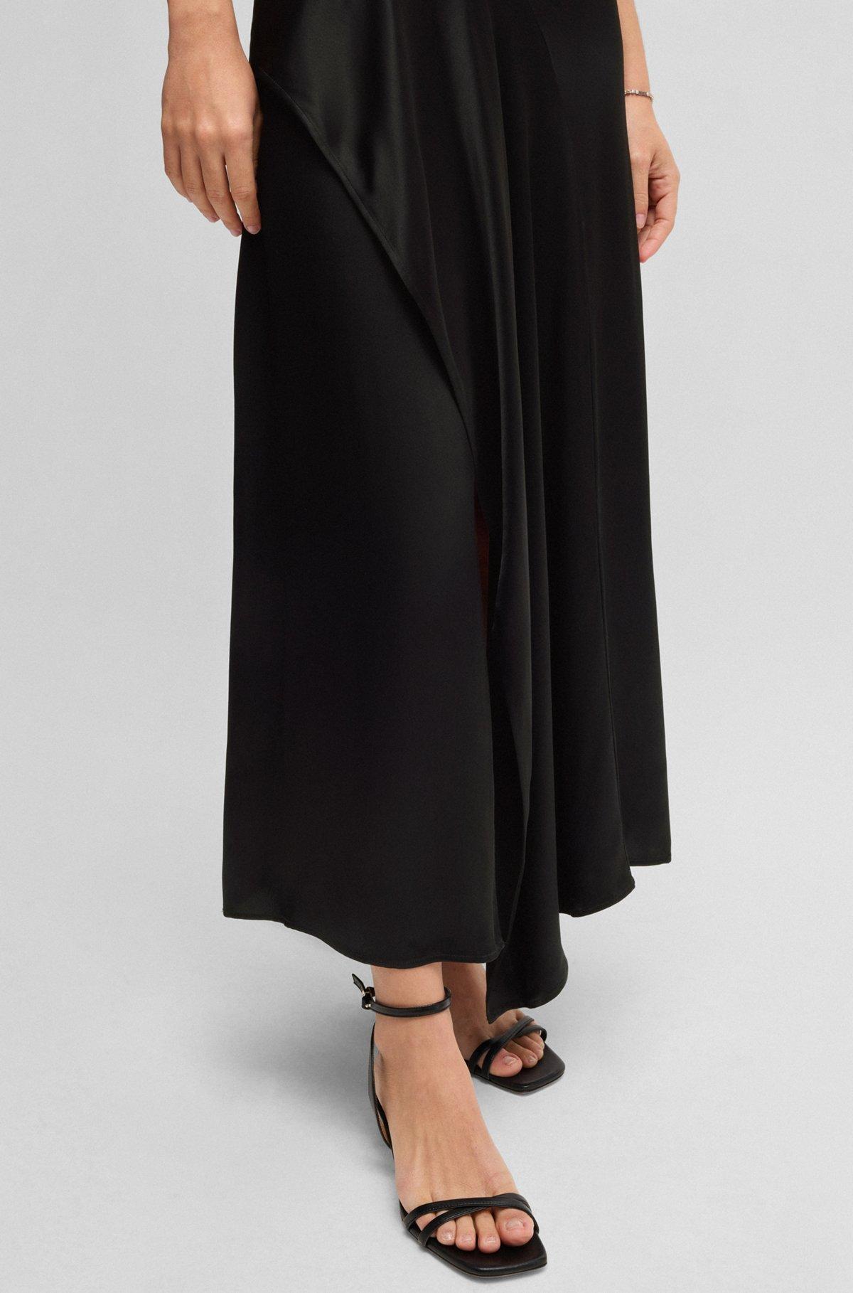 Sateen dress with waterfall detail Product Image