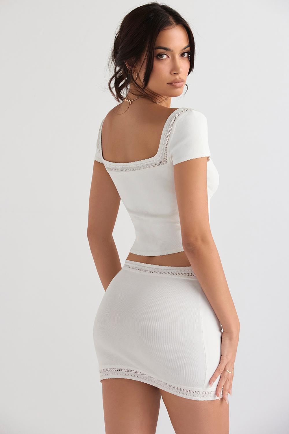 Nola  ivory dainty knit top Product Image