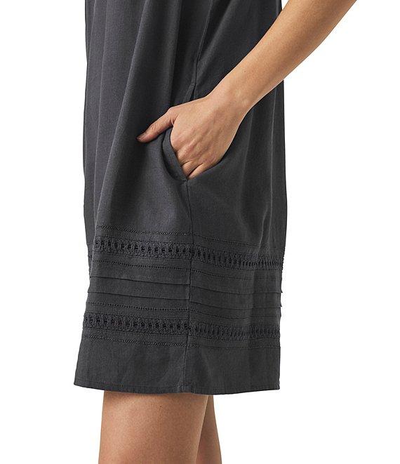 Splendid Catalina Woven Crochet Linen Blend V-Neck Sleeveless A-Line Mini Dress Product Image