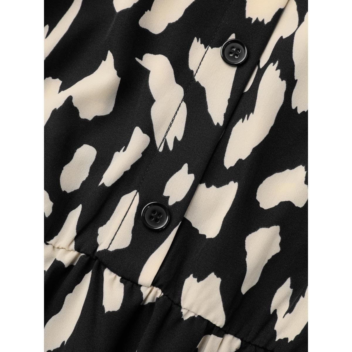 Plus Size Waist-Tie Pockets Shirt Collar Midi Dress Black Women At the Office Belted Shirt collar Short sleeve Curvy BloomChic 30/6X Product Image